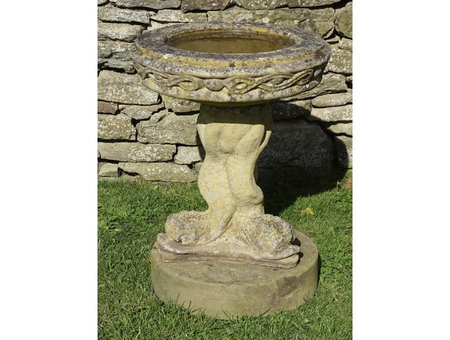 Weathered Garden Birdbath