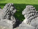 Weathered Stone Lions (Pair)