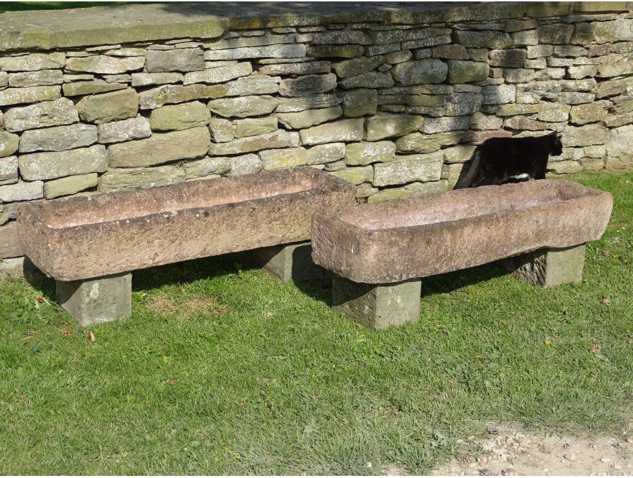 Weathered Trough Planters (Pair)