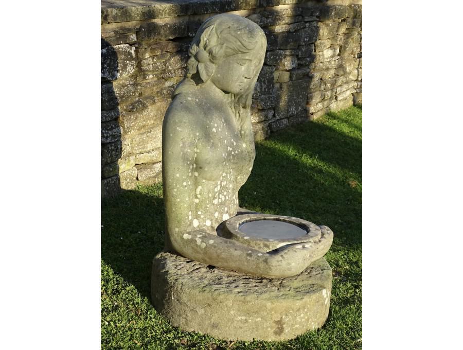 Large Figurative Stone Birdbath