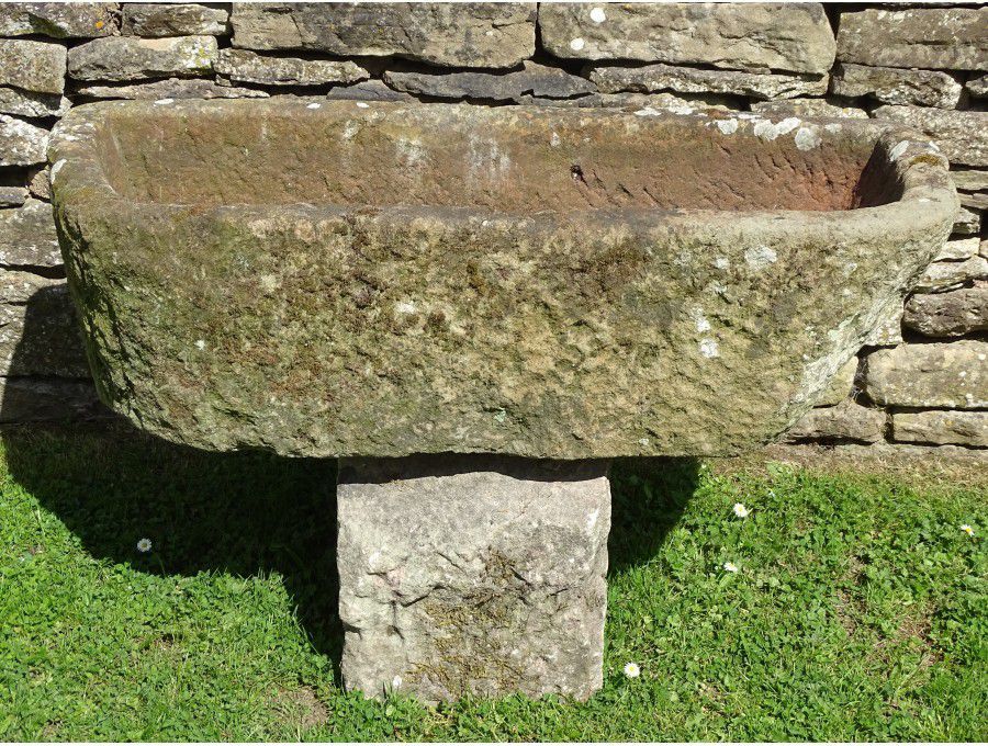 Antique Stone Trough on Block