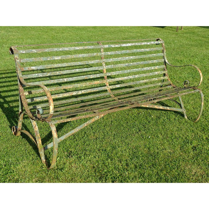 Antique Wrought Iron Bench