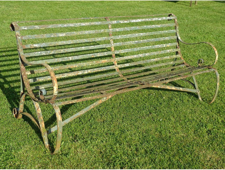 Antique Wrought Iron Bench