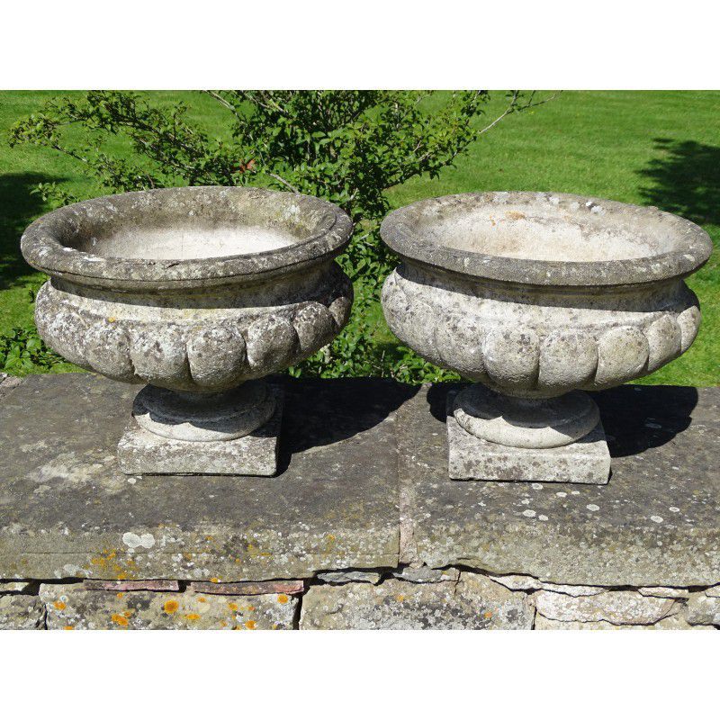 Weathered Garden Urns (Pair)