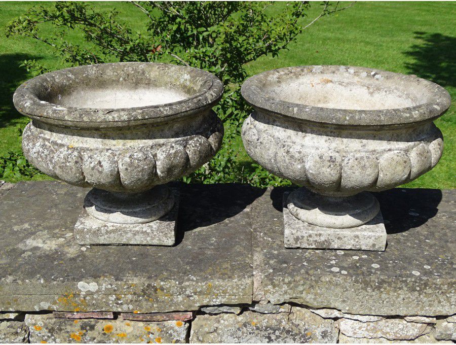 Weathered Garden Urns (Pair)
