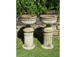 Urns on Column Bases (Pair)