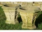 Pair Weathered Stone Planters