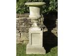 Weathered Garden Urn on Plinth