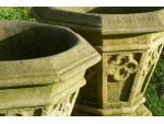 Pair Weathered Stone Planters