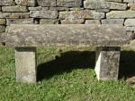 Salvaged Limestone Garden Bench