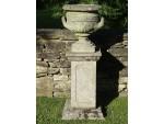 Weathered Chilstone Urn on Plinth