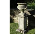 Weathered Chilstone Urn on Plinth