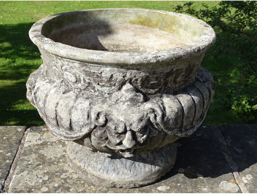 Weathered Stone Garden Urn