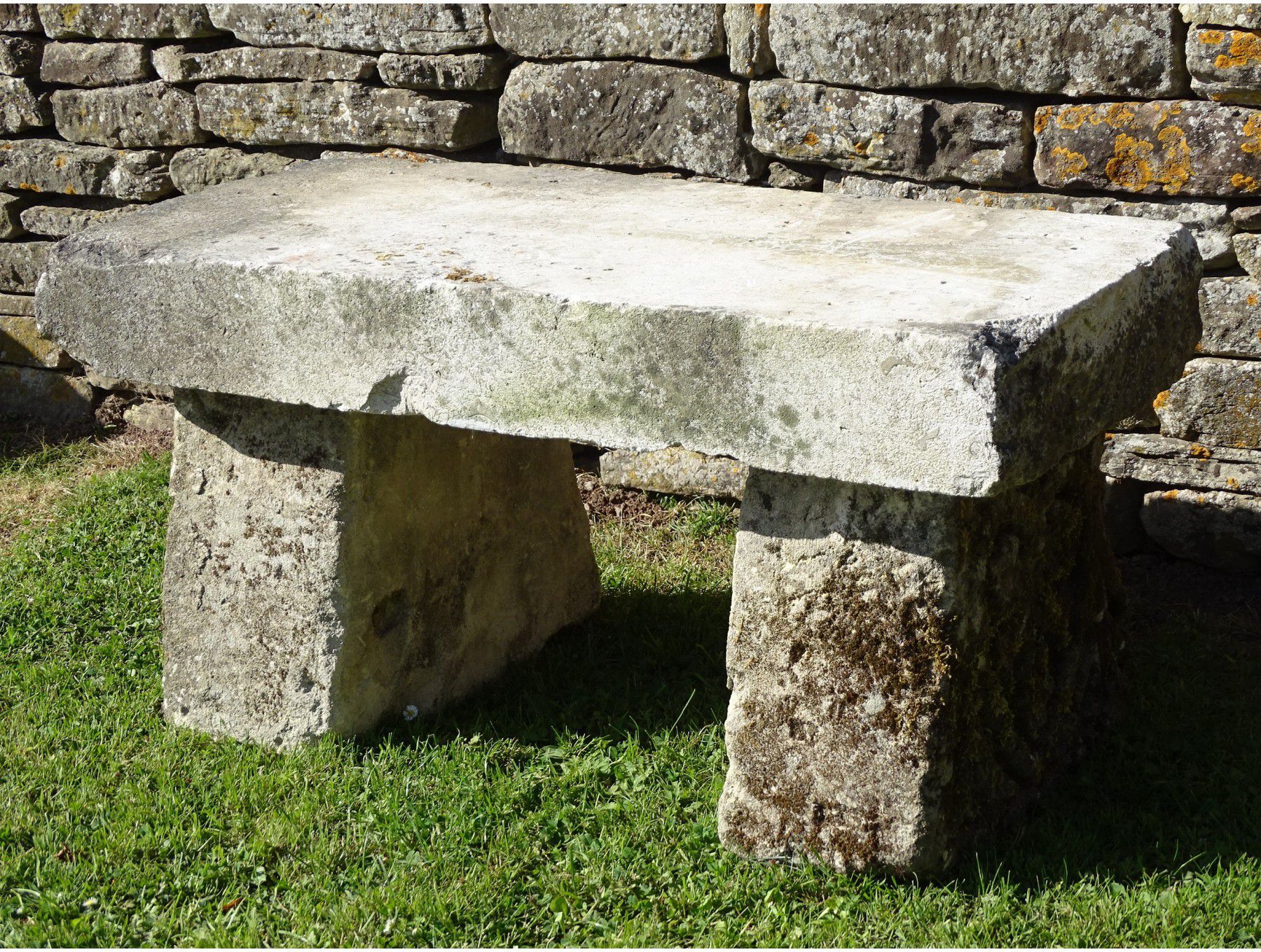 Salvaged Limestone Garden Bench
