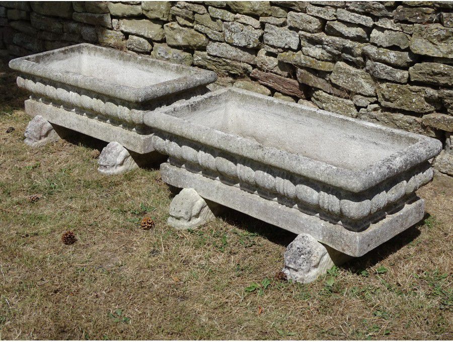 Weathered Rectangular Planters (Pair)