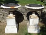 Large Cast Iron Urns (Pair)