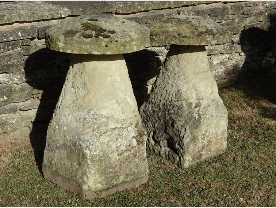 Antique Sandstone Staddlestones (Pair)