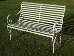 Weathered Wrought Iron Garden Bench