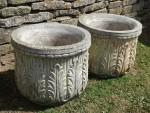 Weathered Round Acanthus Planters (Pair)