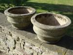 Weathered Ribbed Garden Planters (Pair)