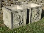 Square Flower Panel Planters (Pair)