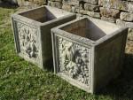 Square Flower Panel Planters (Pair)