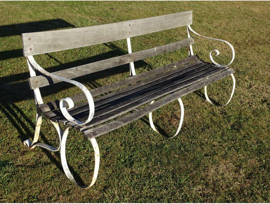 Vintage Wrought Iron Bench