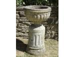 Weathered Garden Urn on Base