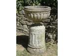 Weathered Garden Urn on Base