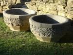 Large Weathered Garden Planters (Pair)