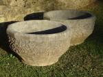 Large Weathered Garden Planters (Pair)