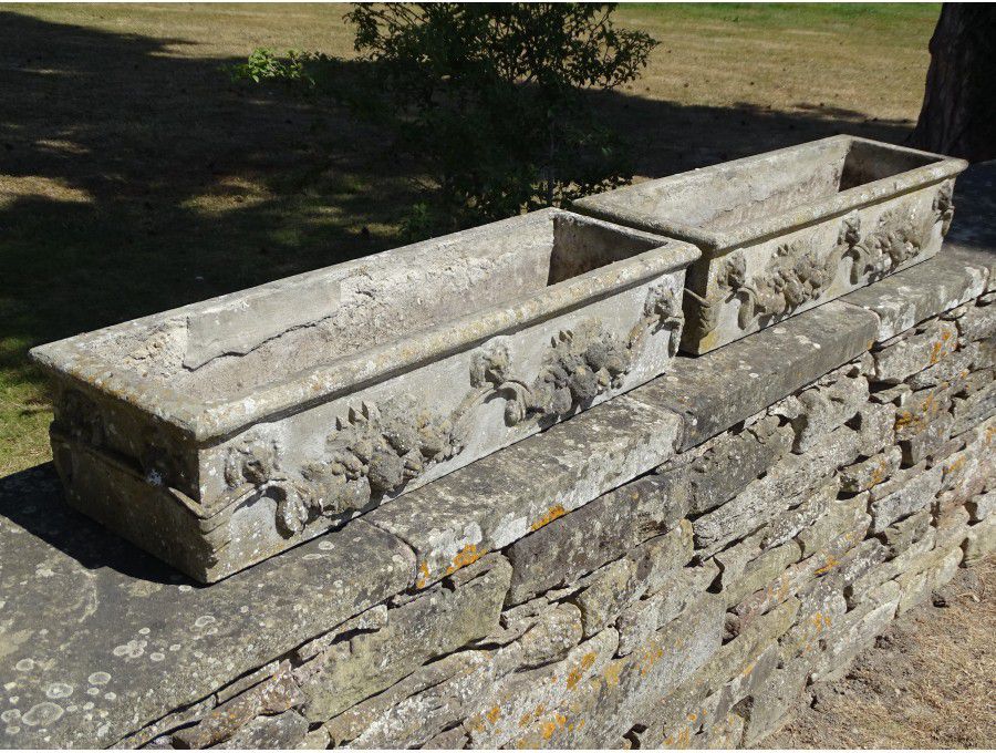 Weathered Rectangular Planters (Pair)