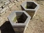 Pair of Carved Stone Planters