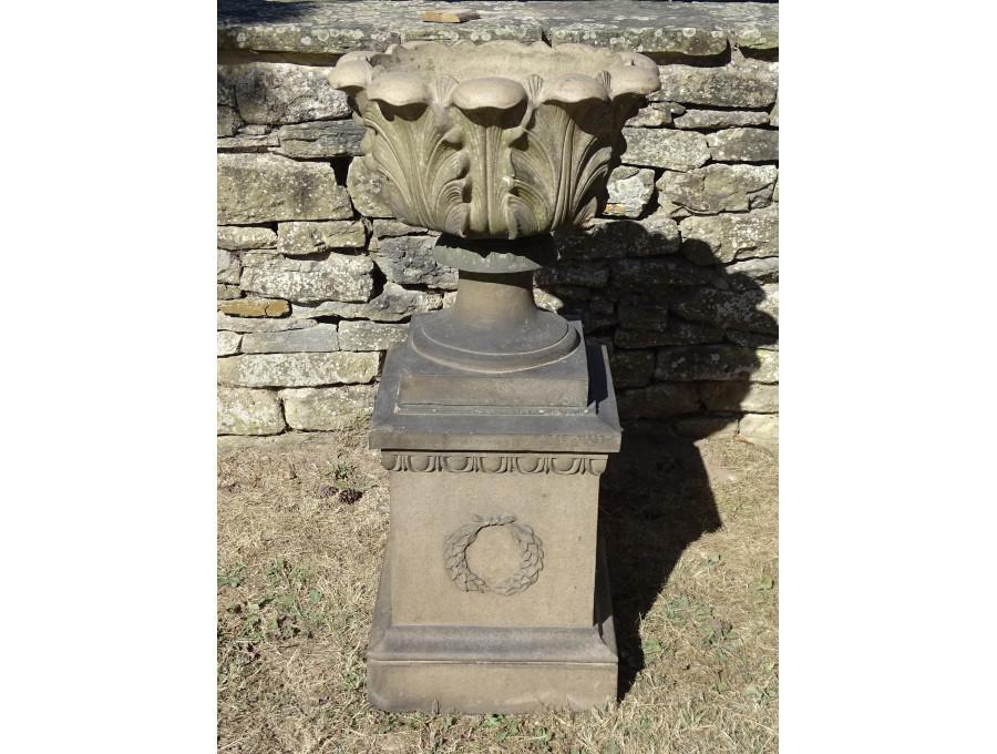 Vintage Terracotta Urn on Base