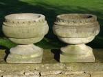 Sandstone Garden Urns (Pair)