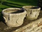 Weathered Tudor Rose Planters (Pair)
