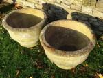 Large Weathered Garden Planters (Pair)
