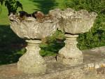 Vintage Cabbage Leaf Urns (Pair)