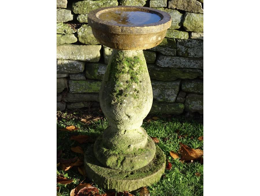 Antique Limestone Birdbath