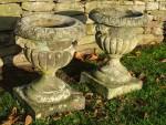 Antique sandstone Urns (Pair)