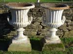 Antique Cast Iron Urns (Pair)