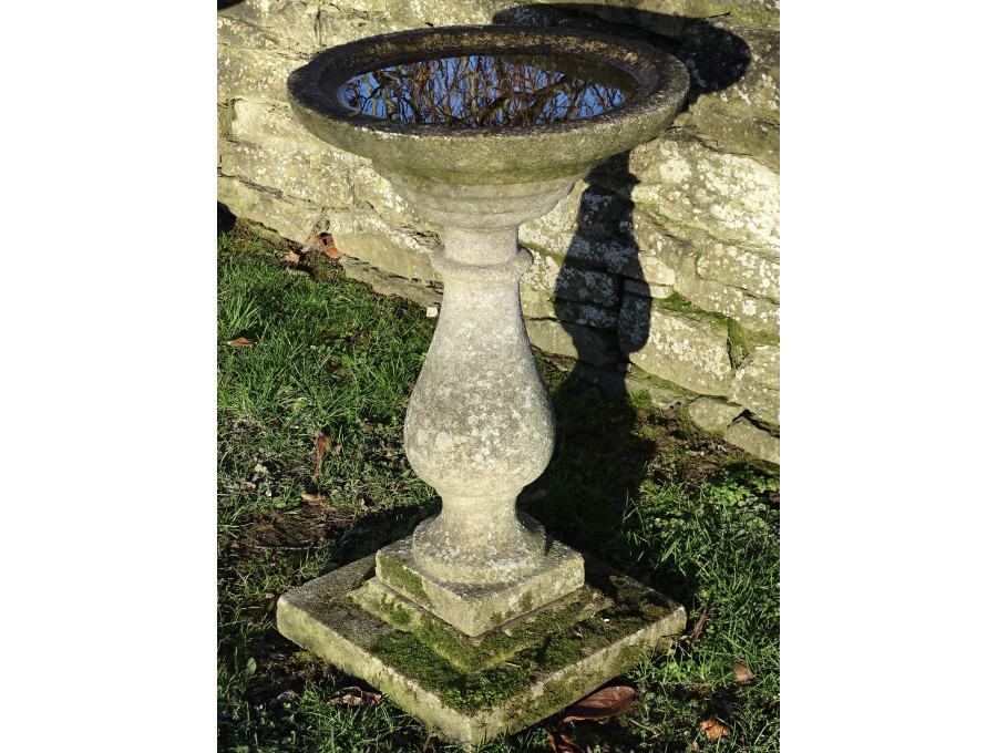 Weathered Baluster Birdbath