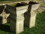 Square Garden Urns on Bases (Pair)