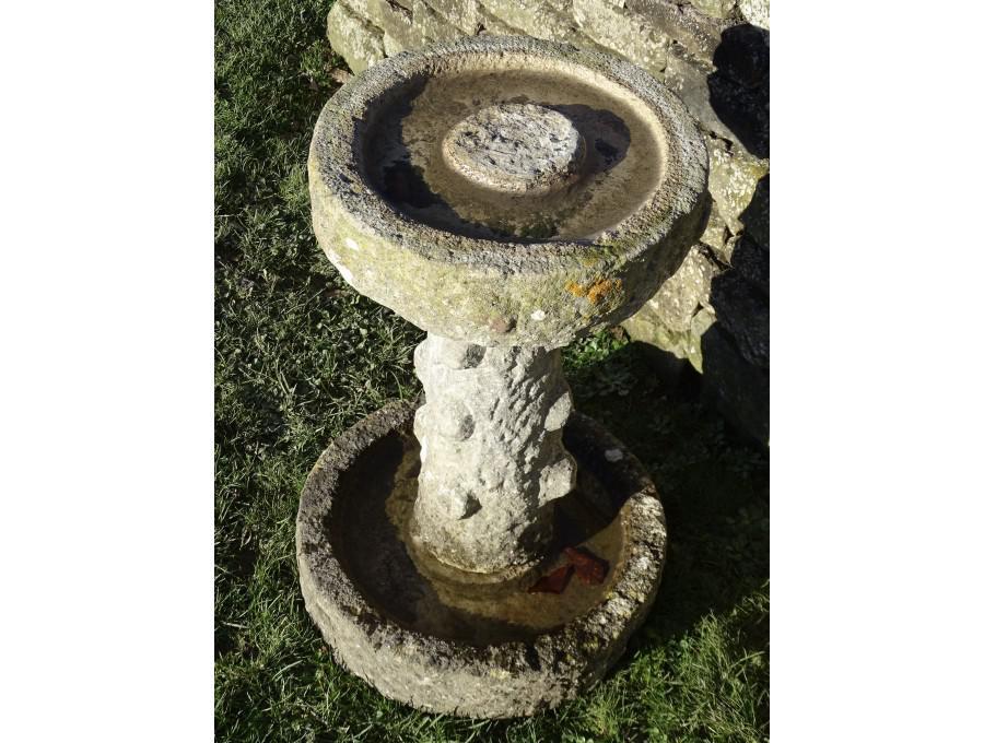 Melody Jane Dollhouse Cream Stone Bird Bath – 1:12 Scale Miniature Garden Accessory For Dollhouses & Scenes