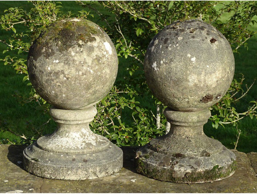 Stone Ball Finials (Pair)