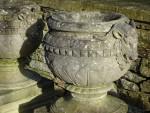 Weathered Urns on Plinth (Pair)