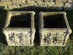 Weathered Haddonstone Planters (Pair)