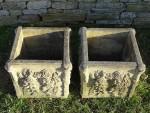 Weathered Haddonstone Planters (Pair)