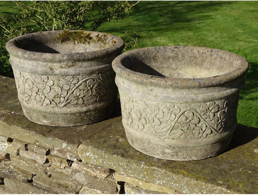 Weathered Garden Planters (Pair)