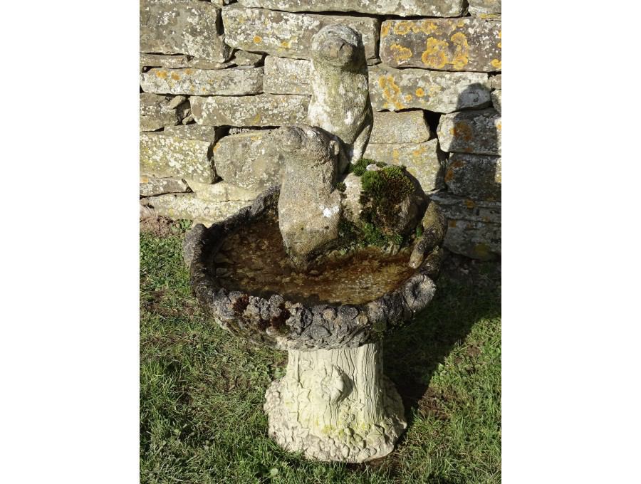 Weathered Otter Birdbath